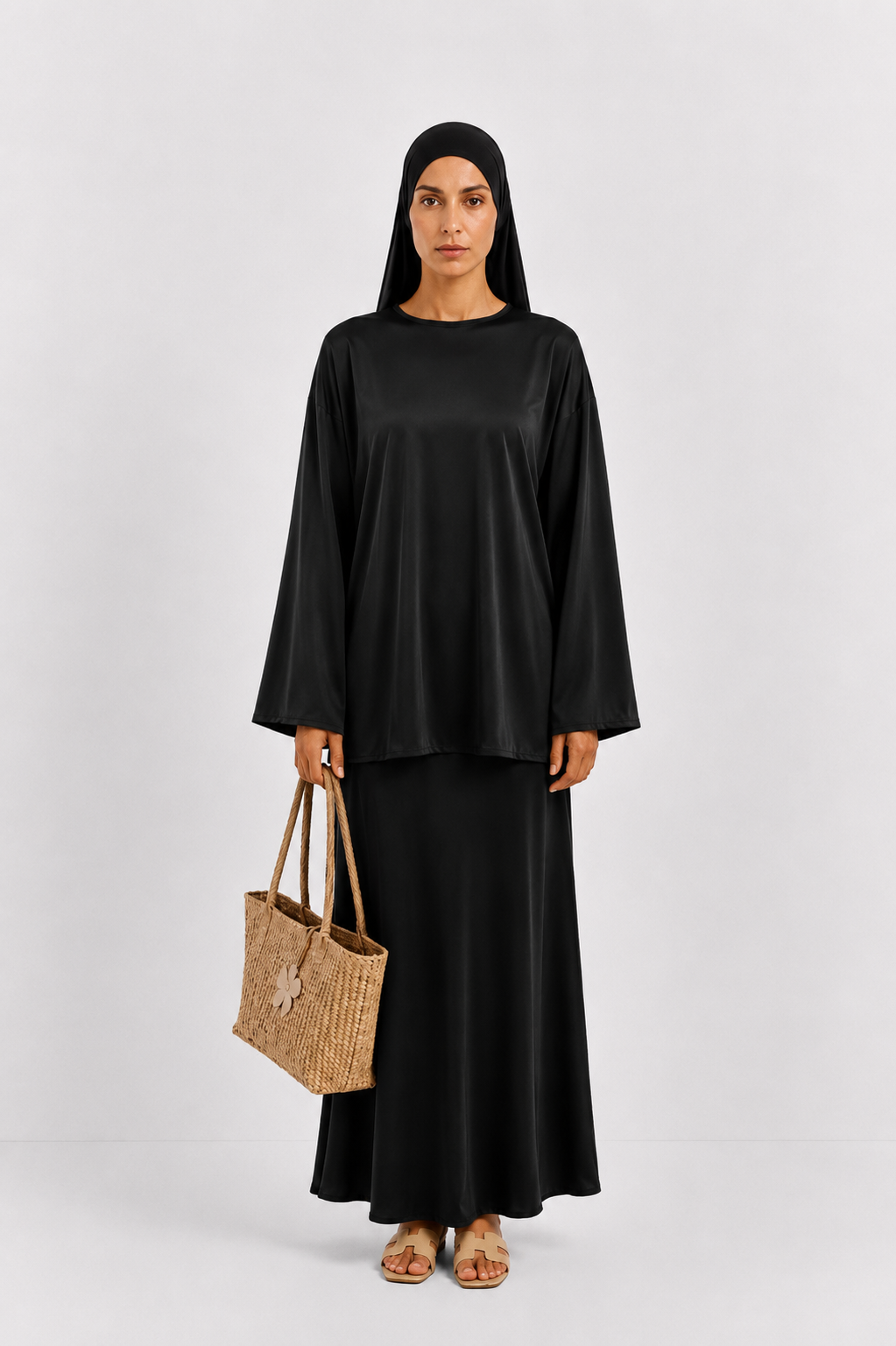 Burkini Doha noir jupe avec legging 3 pièces