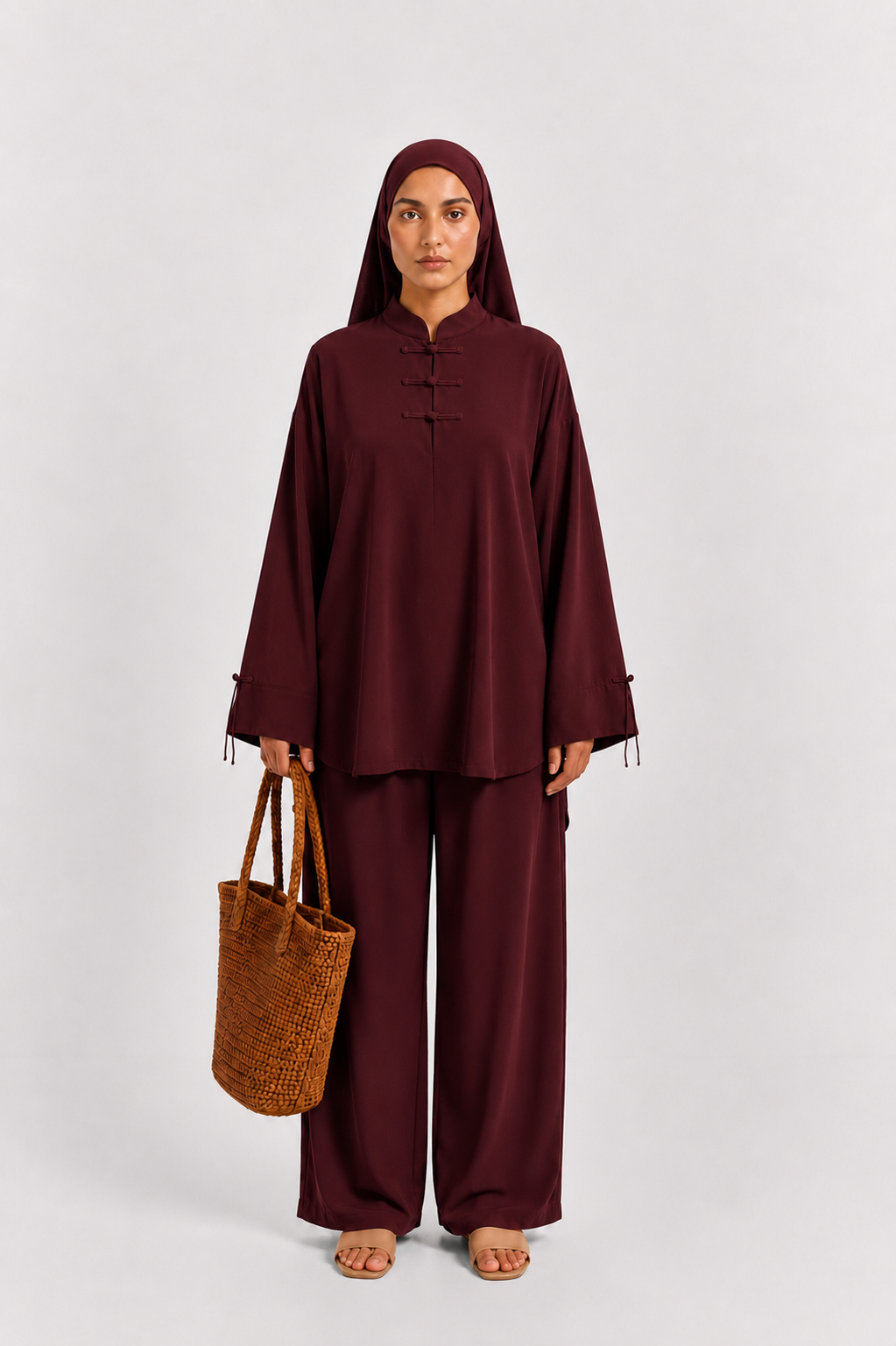 Burkini Esmeralda bordeaux 3 pièces