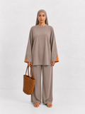 Burkini Amara 3 pièces bicolore taupe/orange
