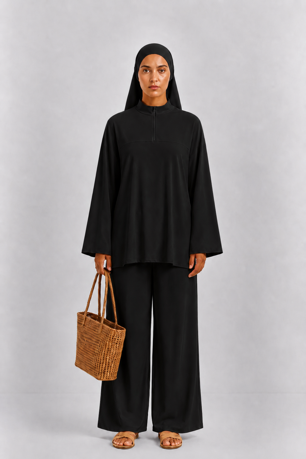 Burkini Aya 3 pièces zip II noir