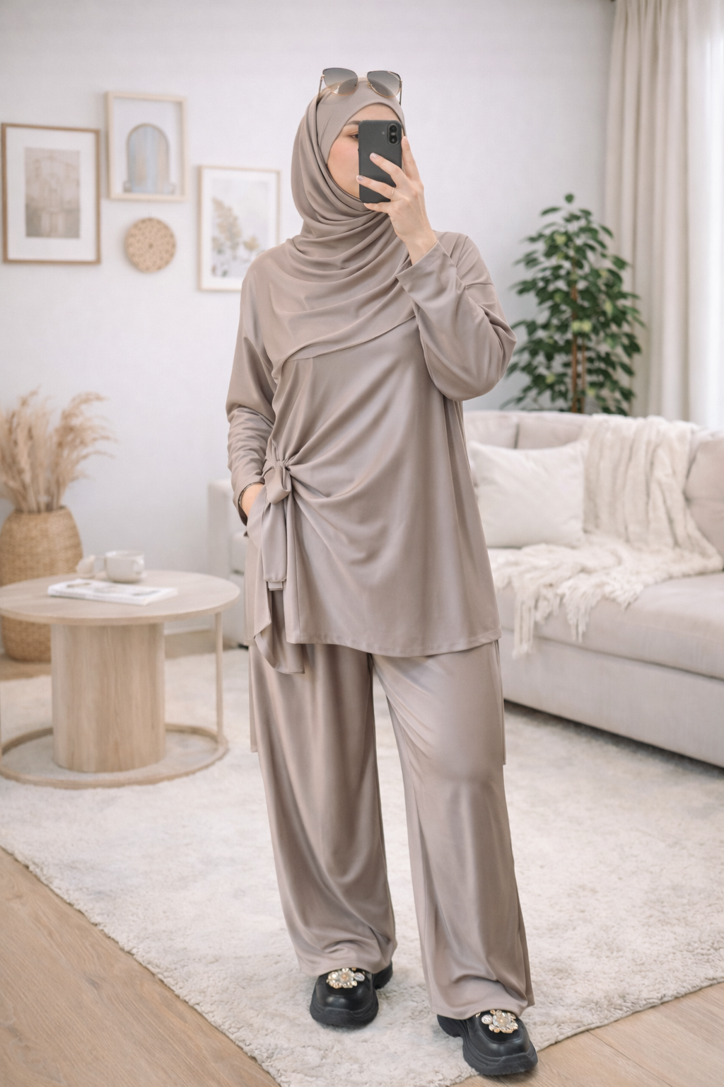 Burkini 3 pièces taupe foncé