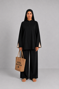 Burkini Amara 3 pièces zip bicolore noir/beige