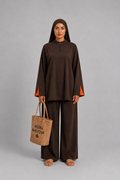 Burkini Amara 3 pièces zip bicolore choco/orange