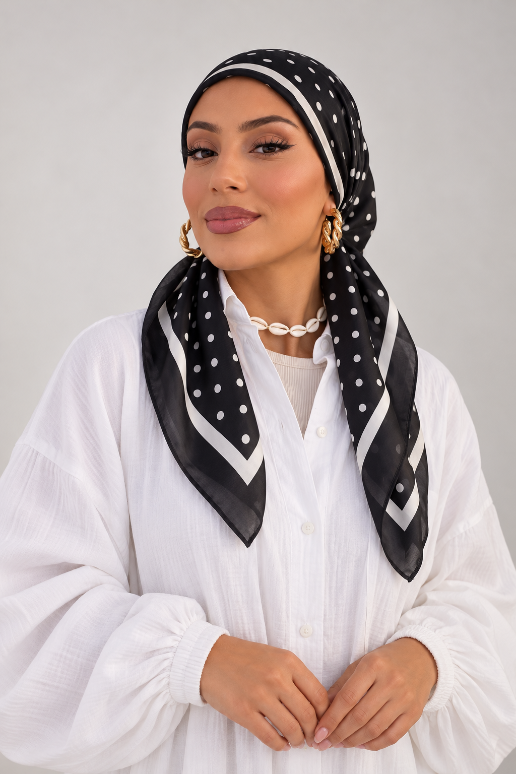 Hijab élastique pois