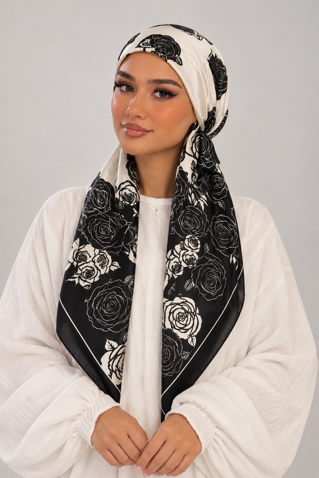 Hijab élastique black rose
