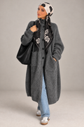Veste longue boutons