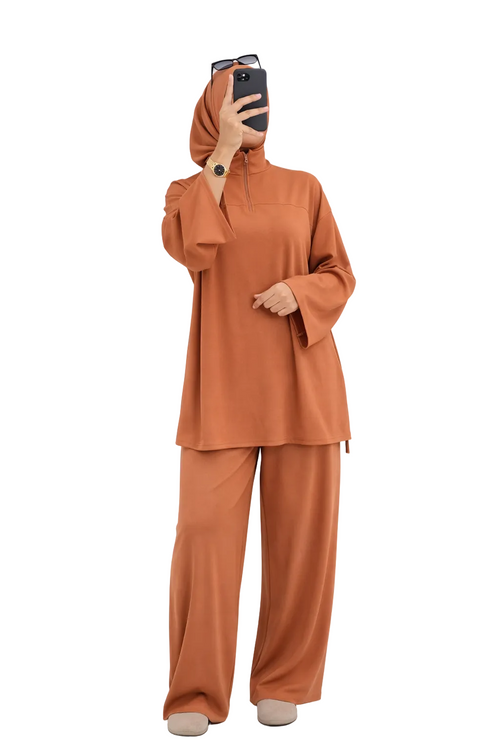 Burkini Aya 3 pièces zip II Terracota