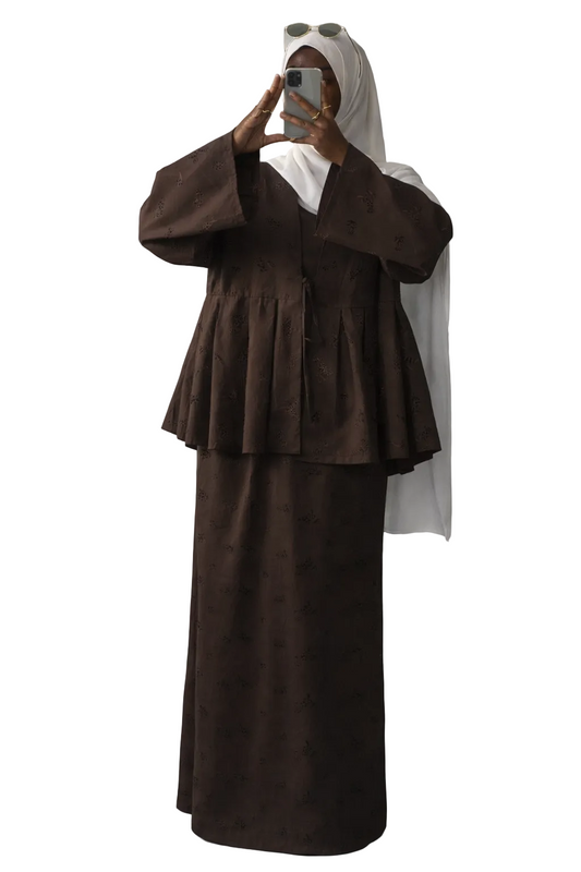 Ensemble Jupe doublé brodé